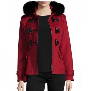 NWT Burberry Brit Red Duffle Blackwell Coat